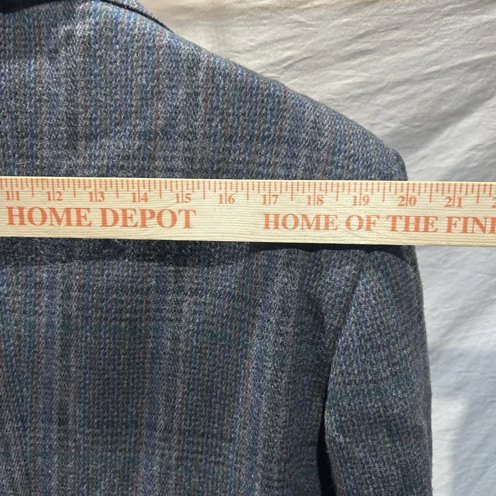 Vintage Pendleton Mens 42L Plaid Virgin Wool Tweed Blazer Sport Coat USA